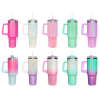 Travel Olographic Ombre Shimmer 40oz Tumbler Glitter Gradient Color Sublimation Blank 40oz Water Bottle