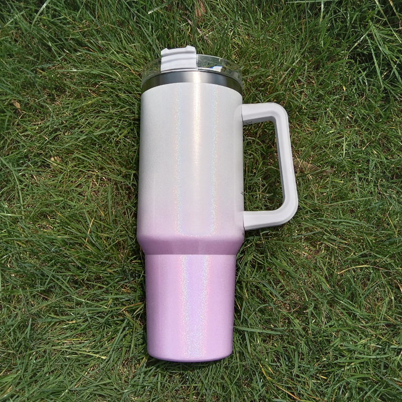 Travel Olographic Ombre Shimmer 40oz Tumbler Glitter Gradient Color Sublimation Blank 40oz Water Bottle