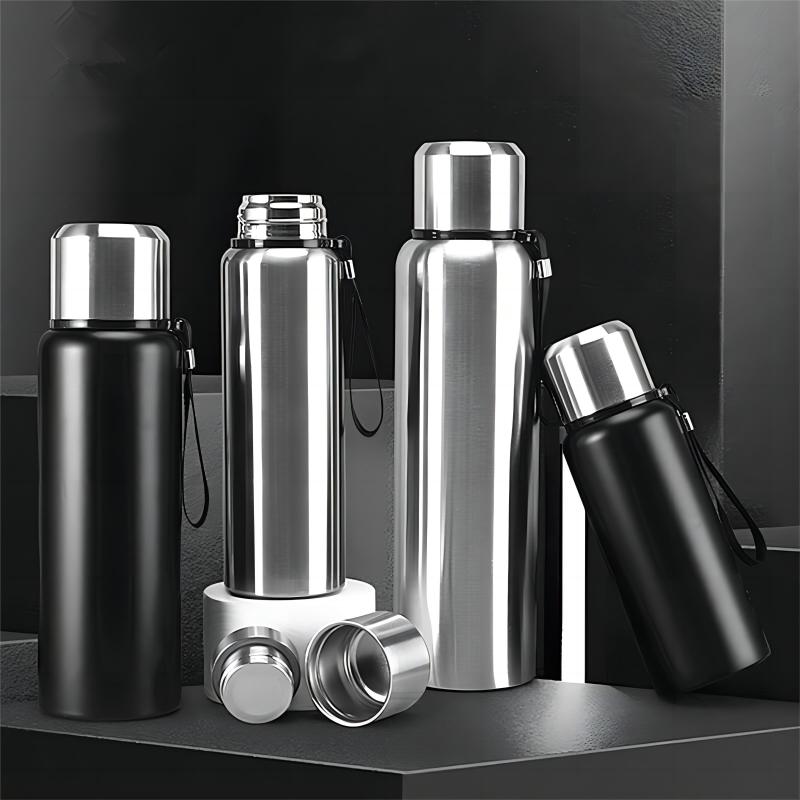 500ml Wholesale Custom Logo Thermos Bottle Bullet Type Double Wall Stainless Steel Vacuum Flask With Lifting Rope Water Bottle