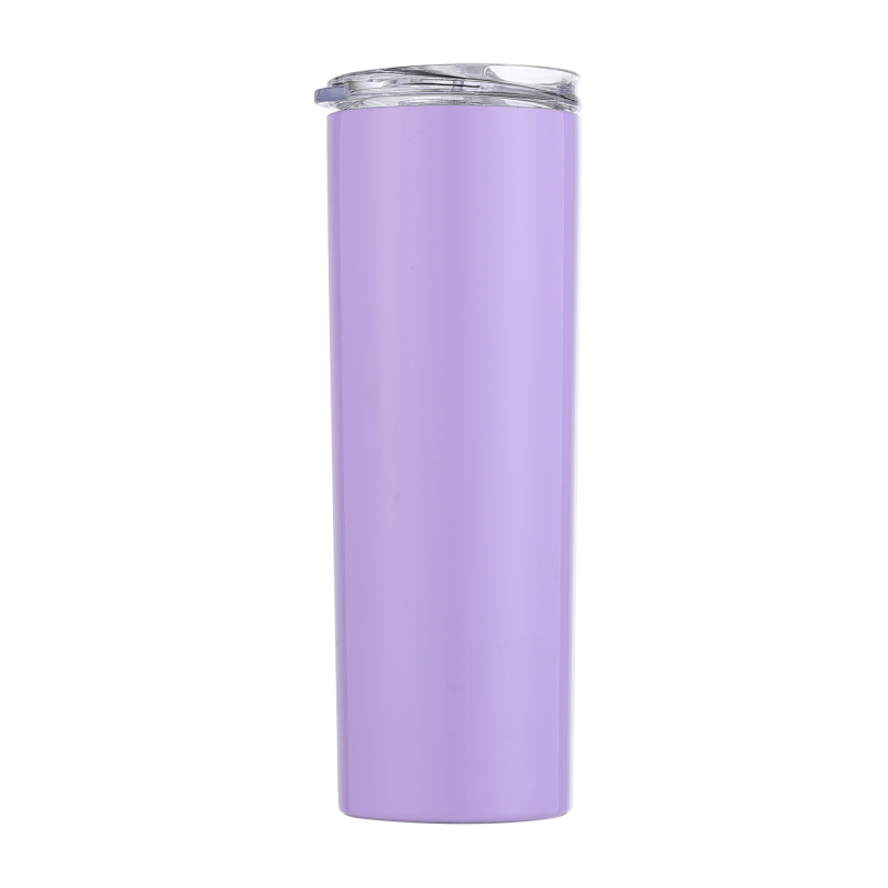 Wholesale 20oZ Double Wall Custom LOGO Sublimation Blank Straight Skinny Stainless Steel Tumbler With Straw and Lid