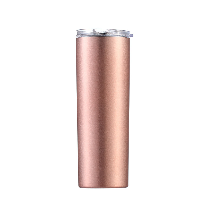 Wholesale 20oZ Double Wall Custom LOGO Sublimation Blank Straight Skinny Stainless Steel Tumbler With Straw and Lid