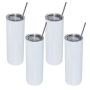 Wholesale 20oZ Double Wall Custom LOGO Sublimation Blank Straight Skinny Stainless Steel Tumbler With Straw and Lid