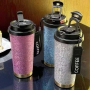 Coocodrink Titanium Thermos Bottle 500ml, Pure Vacuum Insulated Coffee Cup with Carabiner Strap, Leak-Proof Camping Mug