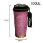 Coocodrink Titanium Thermos Bottle 500ml, Pure Vacuum Insulated Coffee Cup with Carabiner Strap, Leak-Proof Camping Mug