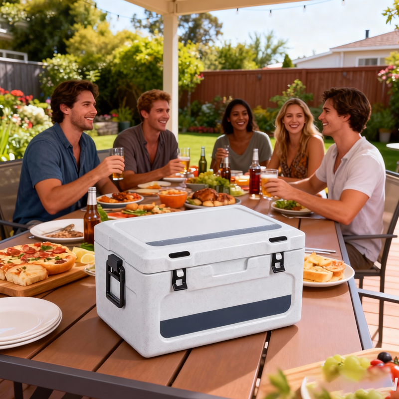 Hot Sale Portable Camping Cooler Insulated Car Fridge with Thermal Features Square Cooler Box for Food Storage Cooler Box