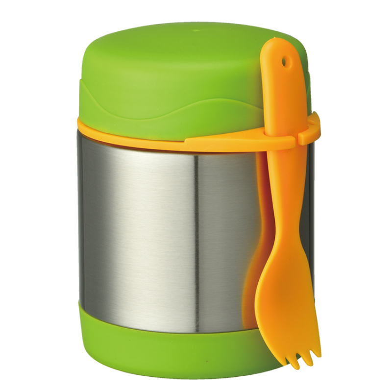 Coocodrink Wholesaler 300ml Food Thermal Container Leak Proof Stainless Steel Baby Kids Vacuum Flask Food Jar with spoon