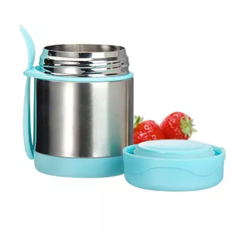 Coocodrink Wholesaler 300ml Food Thermal Container Leak Proof Stainless Steel Baby Kids Vacuum Flask Food Jar with spoon