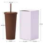 Customized Double-Layer Plastic Straw Cup in Stock Simple Large Capacity Water Tumbler Multi-Color Frosted Casual Cup for Coffee