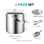 Ice Bucket 2L with Lid Scoop Tongs Double Wall Insulated Stainless Steel Ice Bucket Wine Bucket for Cocktail Bar and Parties