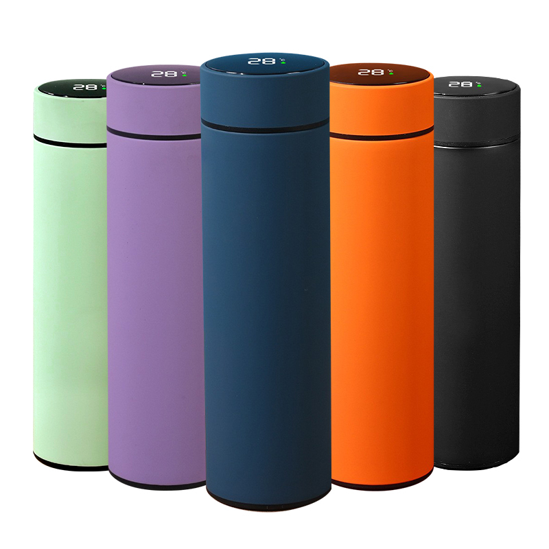 Coocodrink Hot Sales 500ml Smart LED Temperature Display Stainless Steel Water Bottle Vacuum Flask with Digital Lid