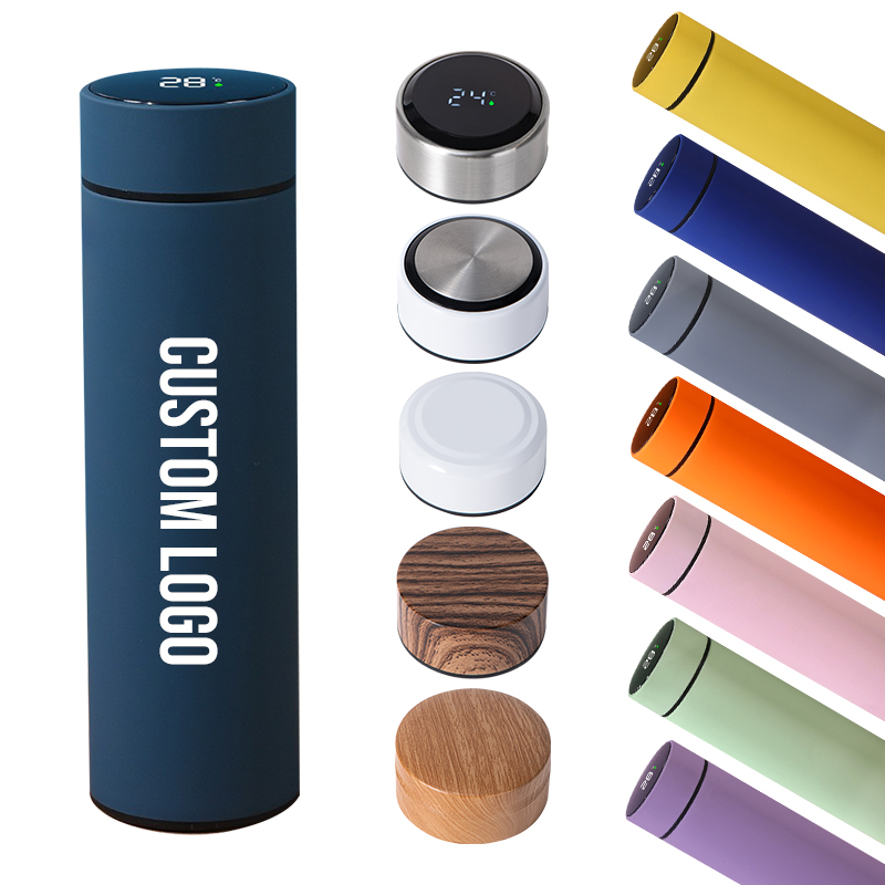Coocodrink Hot Sales 500ml Smart LED Temperature Display Stainless Steel Water Bottle Vacuum Flask with Digital Lid