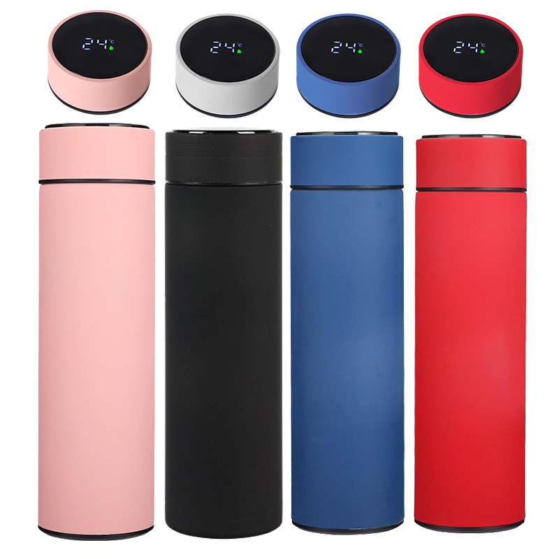 Coocodrink Hot Sales 500ml Smart LED Temperature Display Stainless Steel Water Bottle Vacuum Flask with Digital Lid