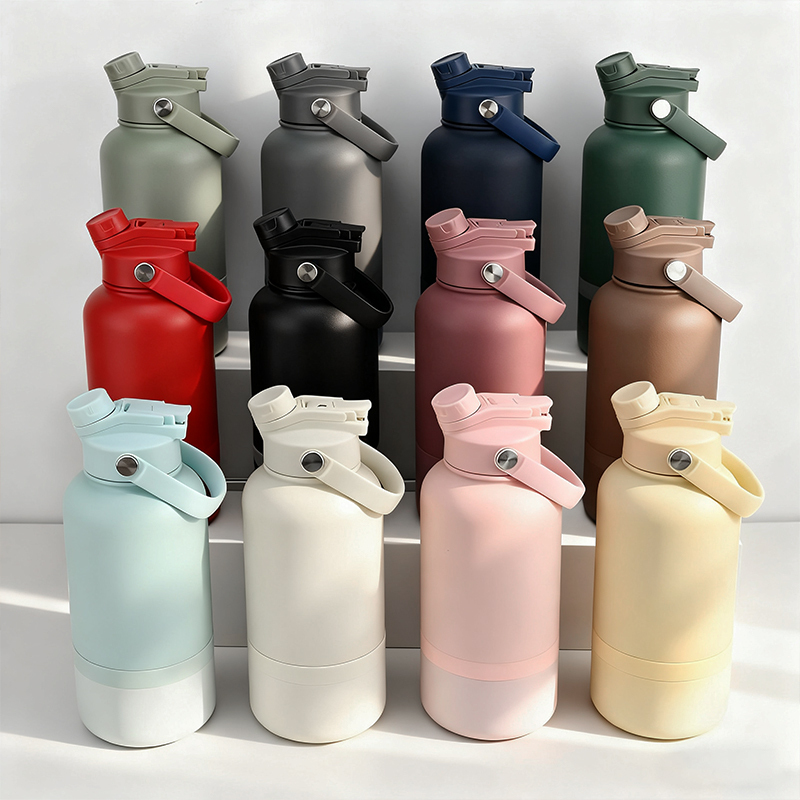Custom Logo In Stock 3 in 1 Portable 32oz Stainless Steel Insulated Dog Water Bottle with Bowl for Outdoor Travel Drinking