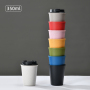 Double-Layer PP BPA Free Leak-Proof Thermal Insulation Coated Direct Drinking Portable Mini Coffee Cup Push-Pull Lid for Car Use