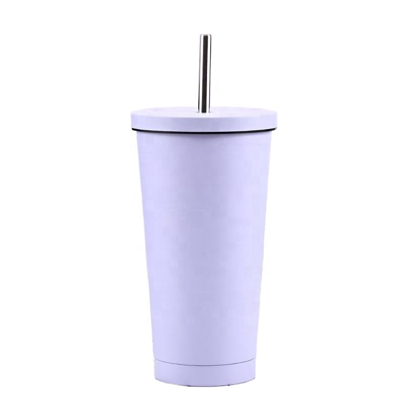 Wholesale 500ml 750ml Coffee Drinking Stainless Steel Travel Vacuum Tumbler With Straw