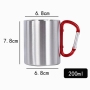 220ml 300ml Outdoor Hiking Camping Travel Portable Stainless Steel Coffee Cup Double Walled Carabiner Mug with Handle