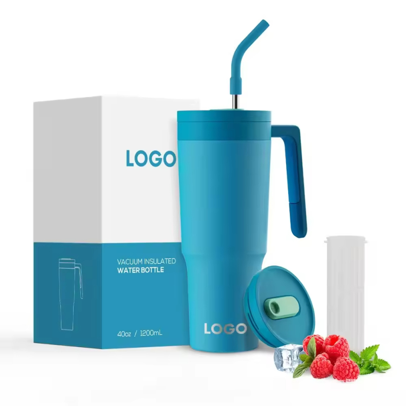 New Color Design 40oz Insulated Handle Tumbler with Lids and Straw Stainless Steel Double Vacuum Leak Tumbler