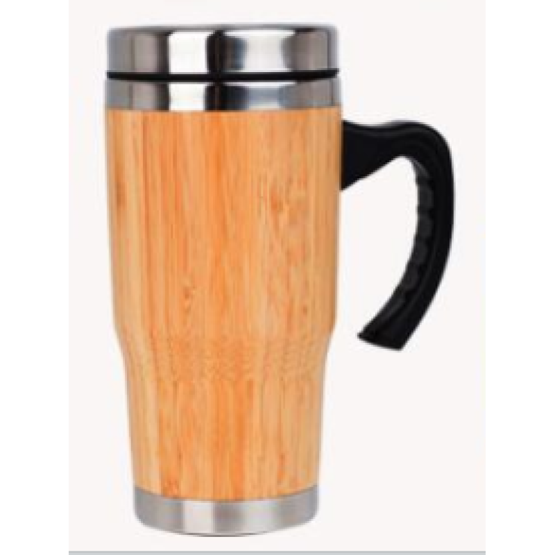 Coocodrink New Design 15oz Bamboo Tumbler Coffee Travel Insulated With Lid With Handle Mug