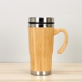 Coocodrink New Design 15oz Bamboo Tumbler Coffee Travel Insulated With Lid With Handle Mug