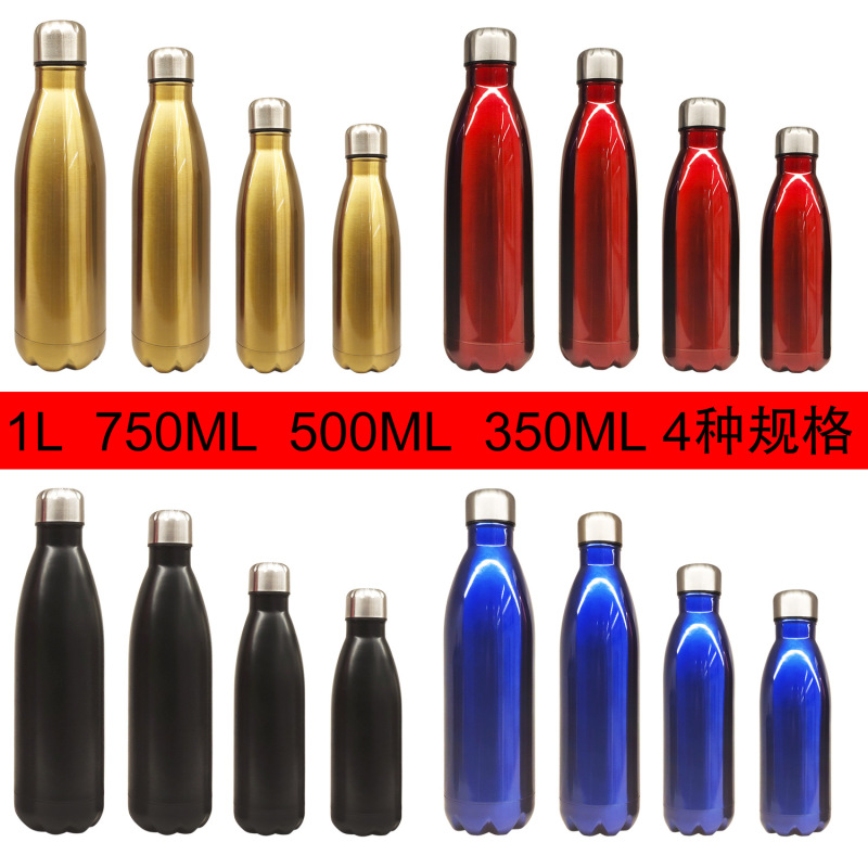 Wholesale 500ml Cola Shape Stainless Steel Vacuum Water Bottle with Leak Proof Lid for Sports Travel Outdoor Activities