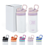 Coocodrink Wholesale 12oz 360ml 304 Stainless Steel Double Walled Insulated Sublimation Sport Water Bottles for Kids With 2 in 1 Straw Lid