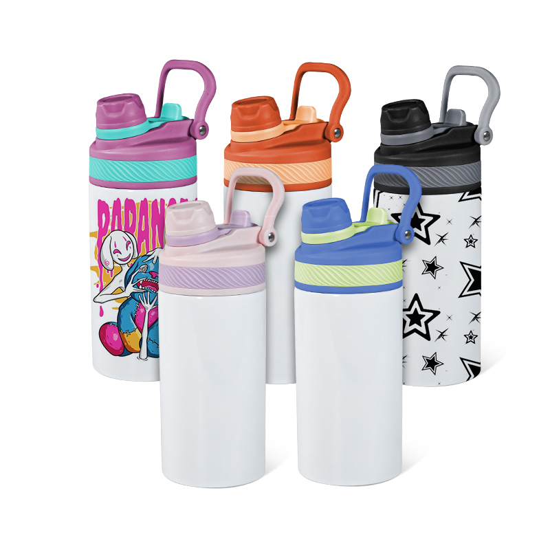 Coocodrink Wholesale 12oz 360ml 304 Stainless Steel Double Walled Insulated Sublimation Sport Water Bottles for Kids With 2 in 1 Straw Lid