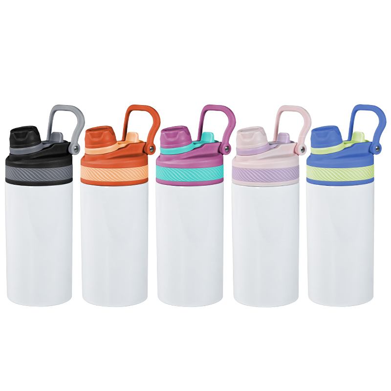 Coocodrink Wholesale 12oz 360ml 304 Stainless Steel Double Walled Insulated Sublimation Sport Water Bottles for Kids With 2 in 1 Straw Lid