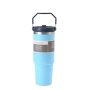 New 30oz Double Wall Vacuum Stainless Steel Travel Mug with Lid and Straw Powder Coated