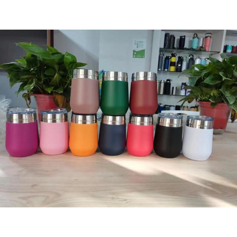 New 12OZ Customizable Color and Loge Stainless Steel Mug Vaccuum Egg Shape Bottle with Lid