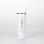 Custom Stainless Steel Double Wall Tumbler Cups  White Thermal Tea Mug Wholesale Printed Camping Coffee Mug with Straw and Lid