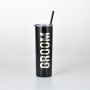Custom Stainless Steel Double Wall Tumbler Cups  White Thermal Tea Mug Wholesale Printed Camping Coffee Mug with Straw and Lid