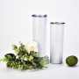 Custom Stainless Steel Double Wall Tumbler Cups  White Thermal Tea Mug Wholesale Printed Camping Coffee Mug with Straw and Lid