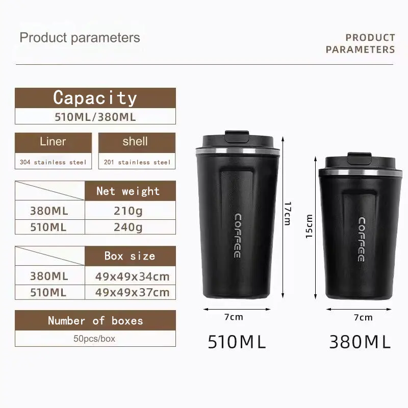 Eco-Friendly 380ml Double Wall Stainless Steel Hot and Cool Thermal Coffe Thermo Mug