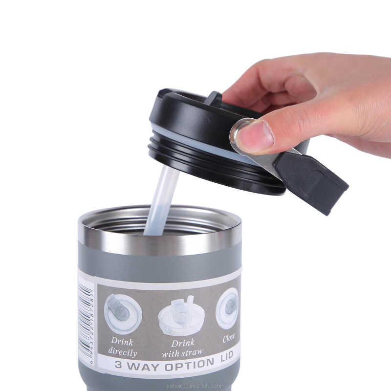 New 20oz 30oz Vacuum Travel Stainless Steel Water Bottle Thermos Tumbler with Straw