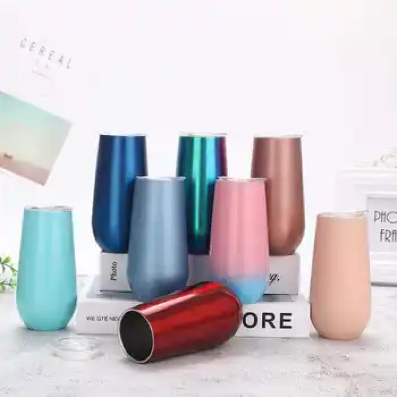 Stainless Steel Eggshell Cup 10 oz Red Wine Beer Cup Vacuum Double Layer 304 Student Thermos Cup Wholesale