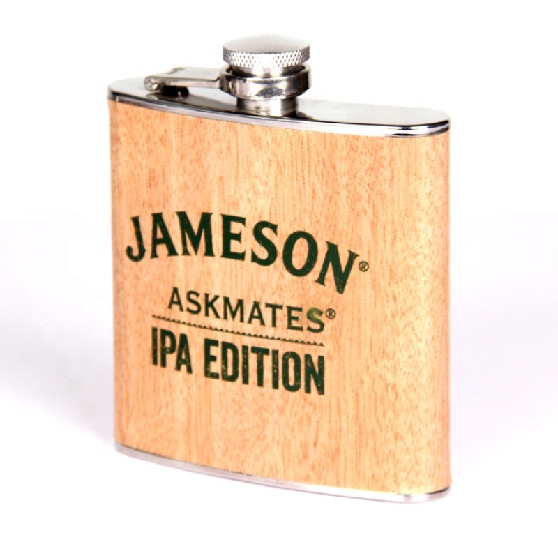 High Quality Custom Printing Logo Stainless Steel Hip Flask