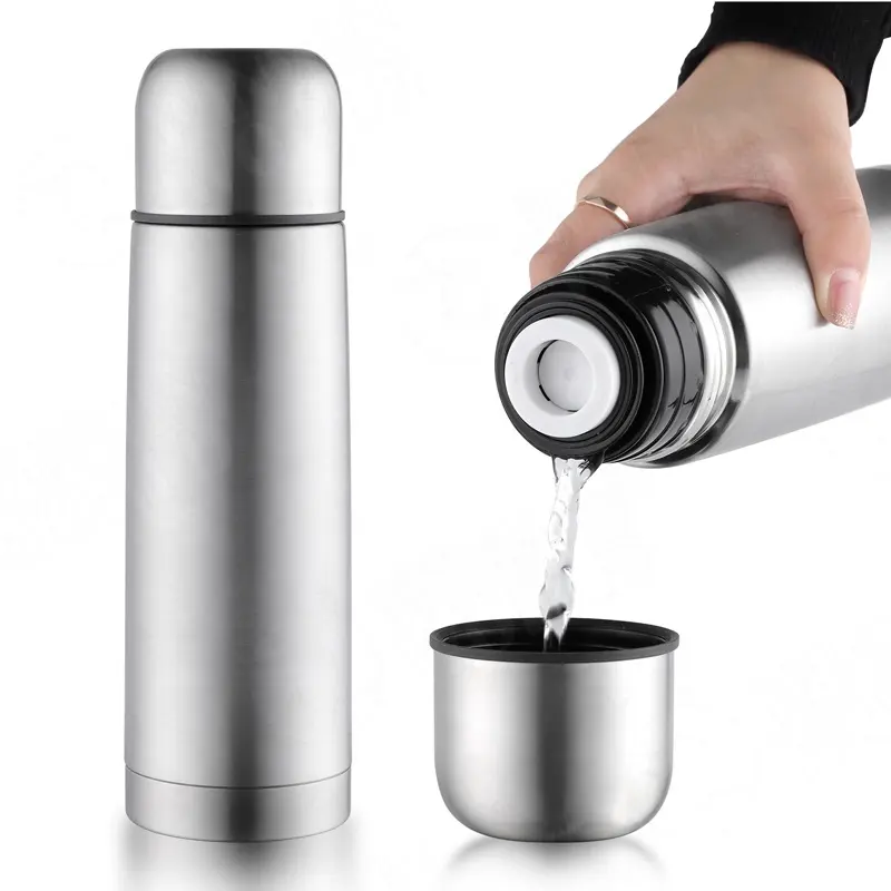 Leak Proof Coffee Thermos Flask Stainless Steel Coffee Vacuum Flask for Hot Coffee or Cold Tea Fits Car Caddy,Backpack,Camping