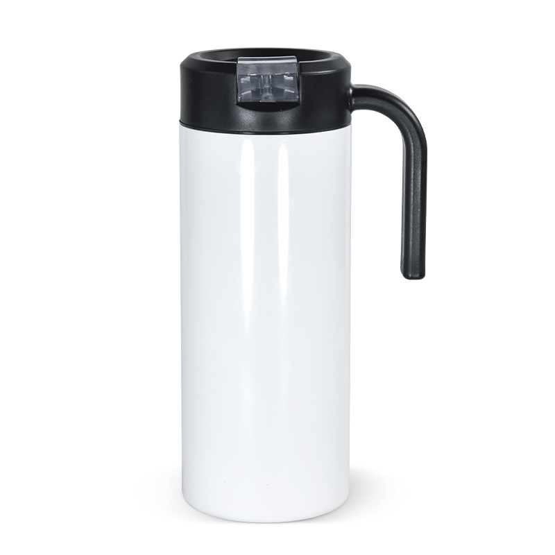 Coocodrink Customized 12oz 15oz 20oz Double Wall Stainless Steel Skinny Vacuumed Travel Tumbler with Flip Straw Lid