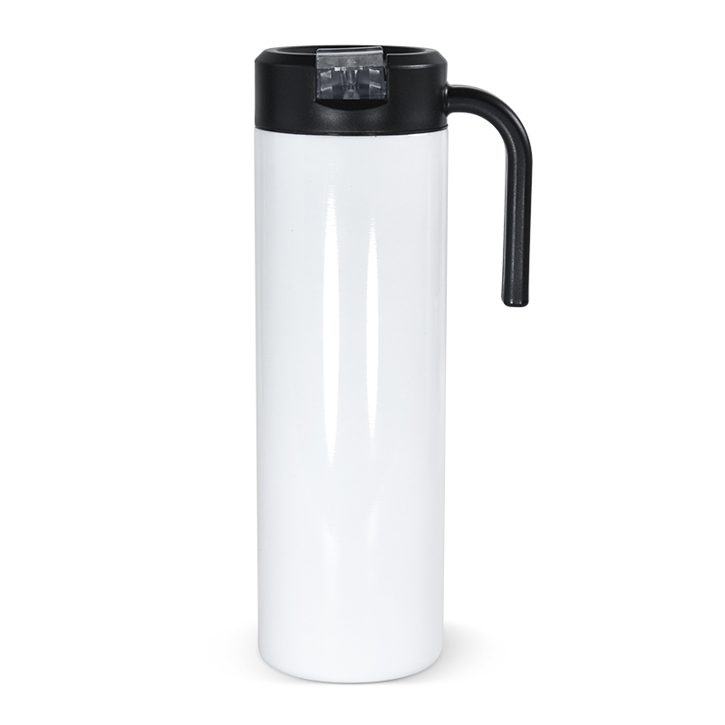 Coocodrink Customized 12oz 15oz 20oz Double Wall Stainless Steel Skinny Vacuumed Travel Tumbler with Flip Straw Lid