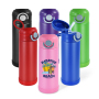 Coocodrink BPA Free Portable Double Wall Stainless Steel Powder Coated Kids Water Thermo Bottles with Bounce Flip Handgrip Lock Lid