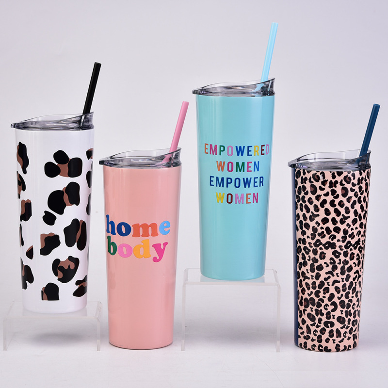 New Double Stainless Steel Outdoor Vacuum Leopard Print Water Tumbler Internet Celebrity Creative Thermal Tumbler Coffee Tumbler