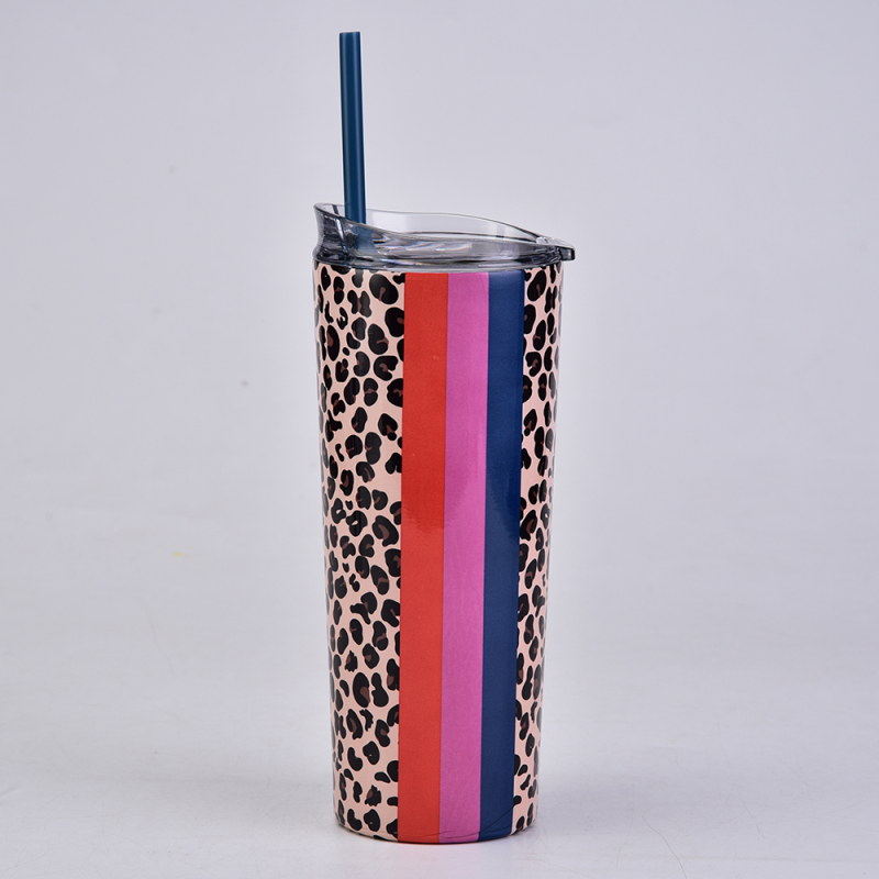New Double Stainless Steel Outdoor Vacuum Leopard Print Water Tumbler Internet Celebrity Creative Thermal Tumbler Coffee Tumbler