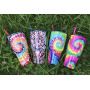 New 30OZ Tie Dye Stainless Steel Tumbler Creative Outdoor Coffee and Water Cup with Straw Large Capacity Ice Cream Tumbler