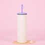 Stainless Steel Straw Tumbler 600ml Double-Layer Vacuum Portable Straight  Water Cup with Lid Customizable Logo Cup for Office