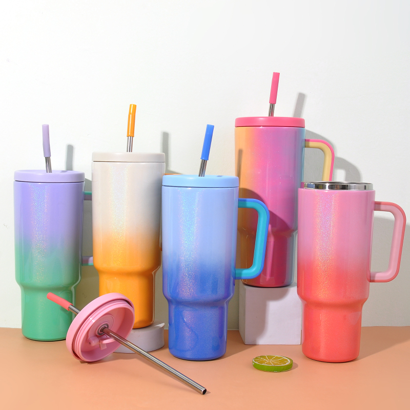 New Ice Bar Cup Stainless Steel Large-Capacity Double-Layer Boutique Gradient Color Insulated Cups