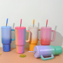 New Ice Bar Cup Stainless Steel Large-Capacity Double-Layer Boutique Gradient Color Insulated Cups