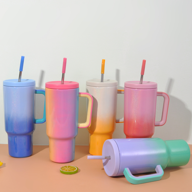 New Ice Bar Cup Stainless Steel Large-Capacity Double-Layer Boutique Gradient Color Insulated Cups