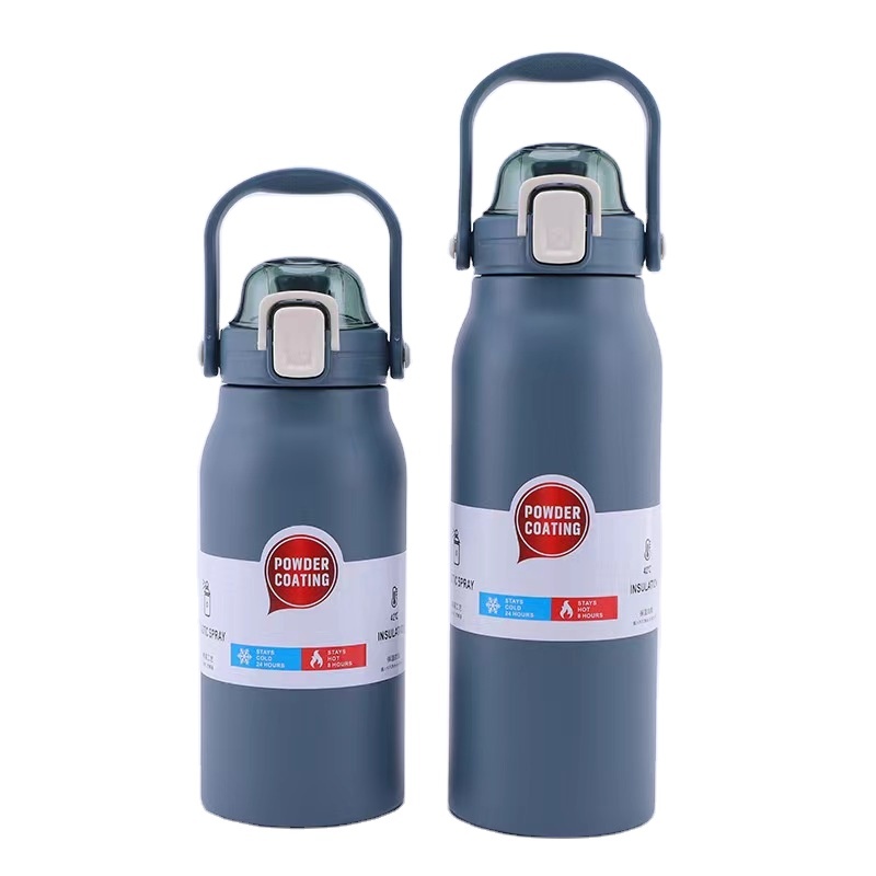 Portable Stainless Steel Vacuum Flask Thermos Bottle with Straw for Sports