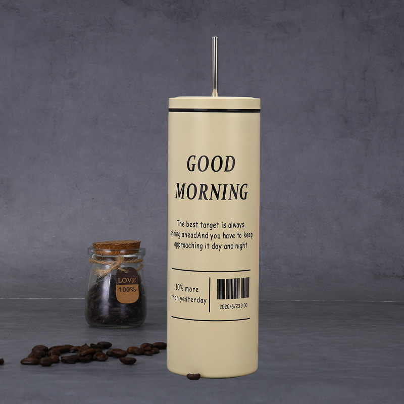 Coocodrink Double Wall Stainless Steel 20oz Iced Americano Coffee Cup Custom logo Vacuum Insulated Thermos Tumbler with Straw
