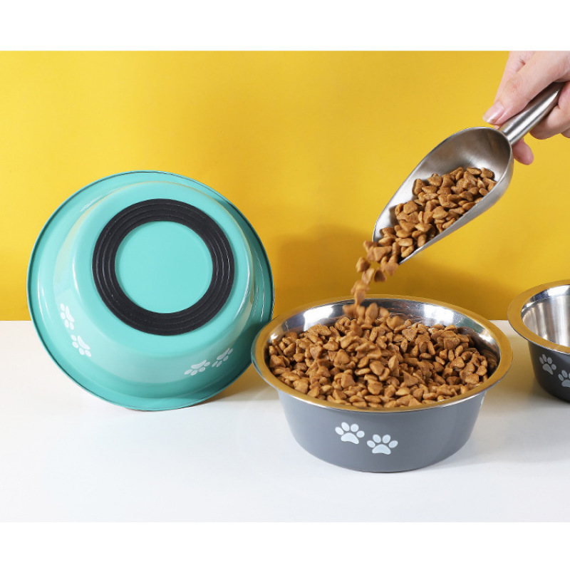 Coocodrink Stainless Steel Pet Bowl With Anti-skid Silicone Various Sizes Puppy Cats Bowls Drink Food Water Dish Feeder